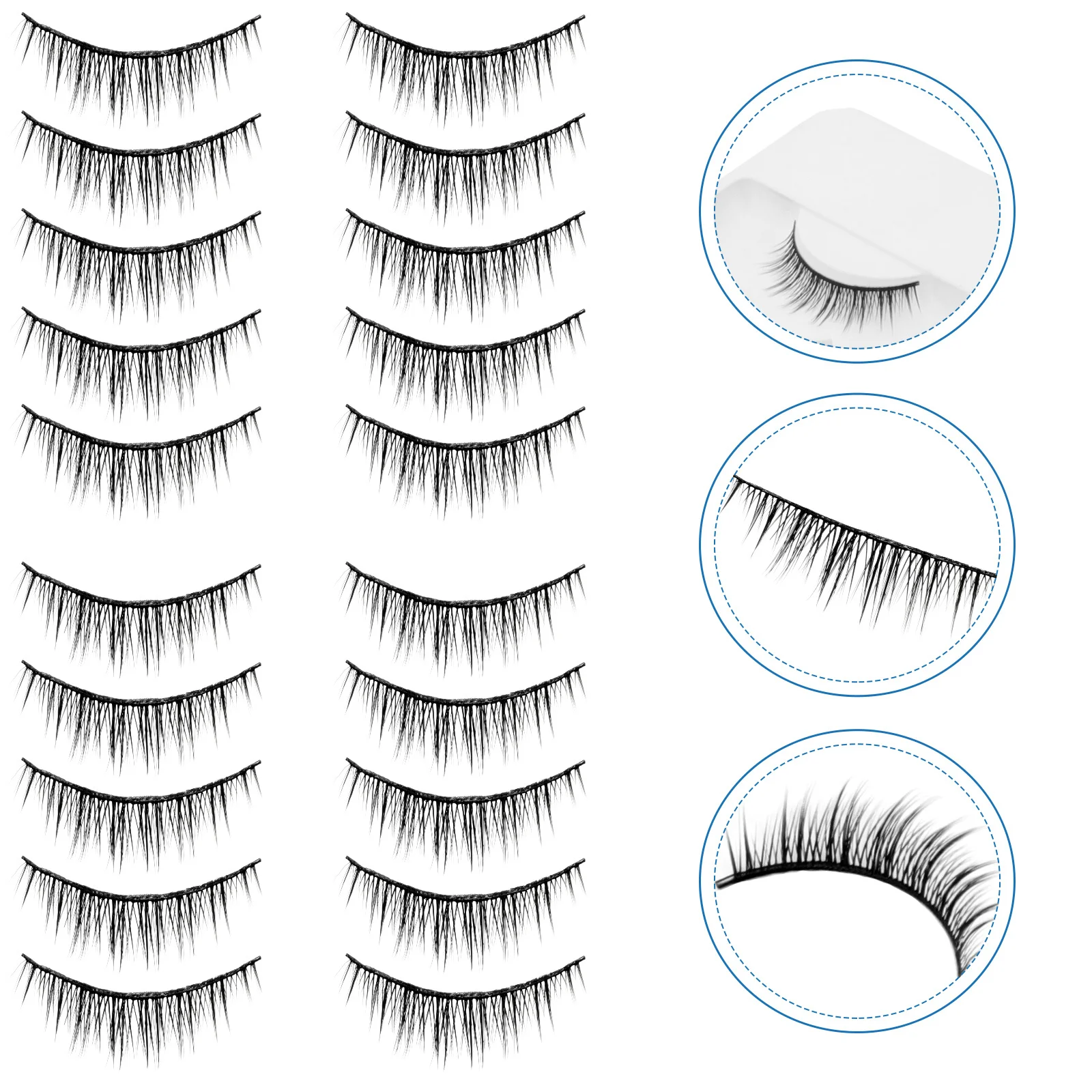 10 paires de faux cils courts naturels pour femmes, accessoires de maquillage, Extensions individuelles, fête de mariage, bal