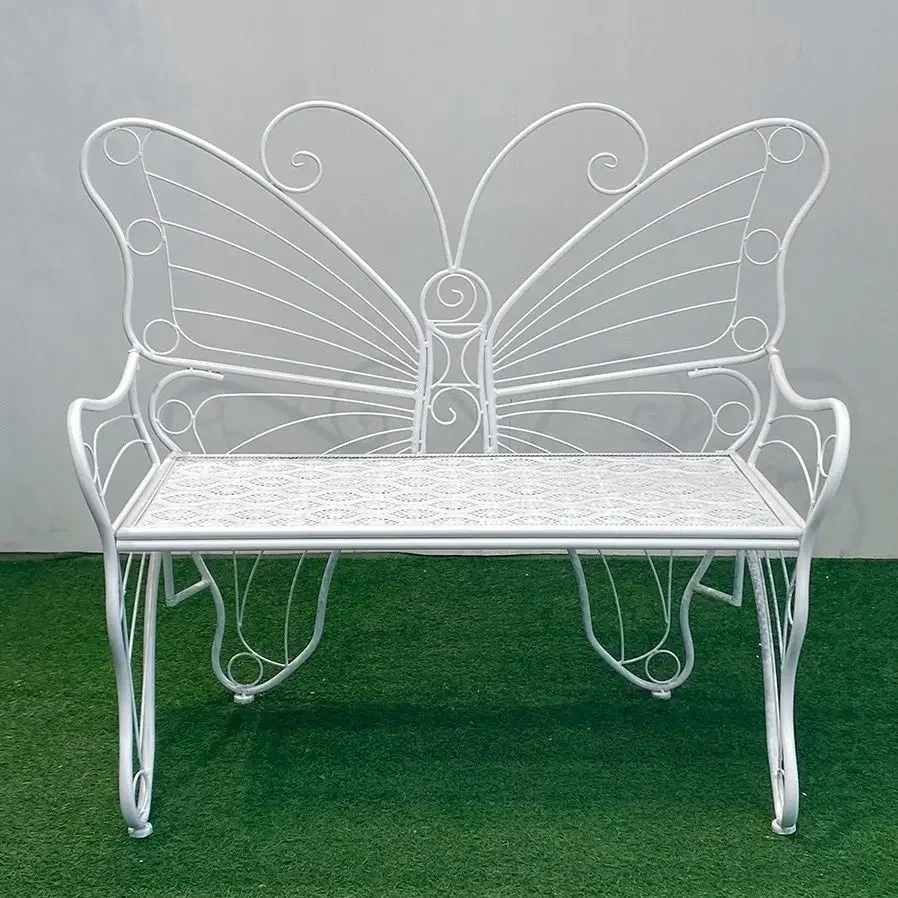 Pastoral wrought iron balcony Outdoor garden Terrace courtyard, leisure chair Butterfly back chair