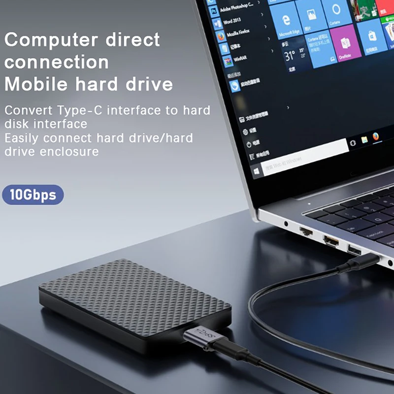 อะแดปเตอร์3.0แปลงการซิงค์ข้อมูลความเร็วสูง10Gbps แปลงสำหรับ HDD SSD Type C เป็น Micro B