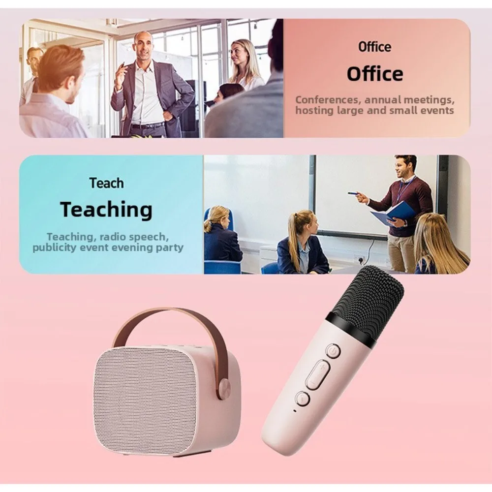 Haut-parleur Bluetooth karaoké à double Microphone, pour fêtes de chant sans fil, haut-parleur Portable sans fil pour usage domestique et extérieur