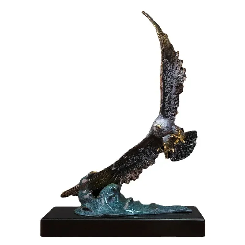Bronze Eagle Statue Bald Eagle Bronze Sculpture With Marble Base Bronze Animals Art Figurine For Home Decor Ornament Crafts Gift