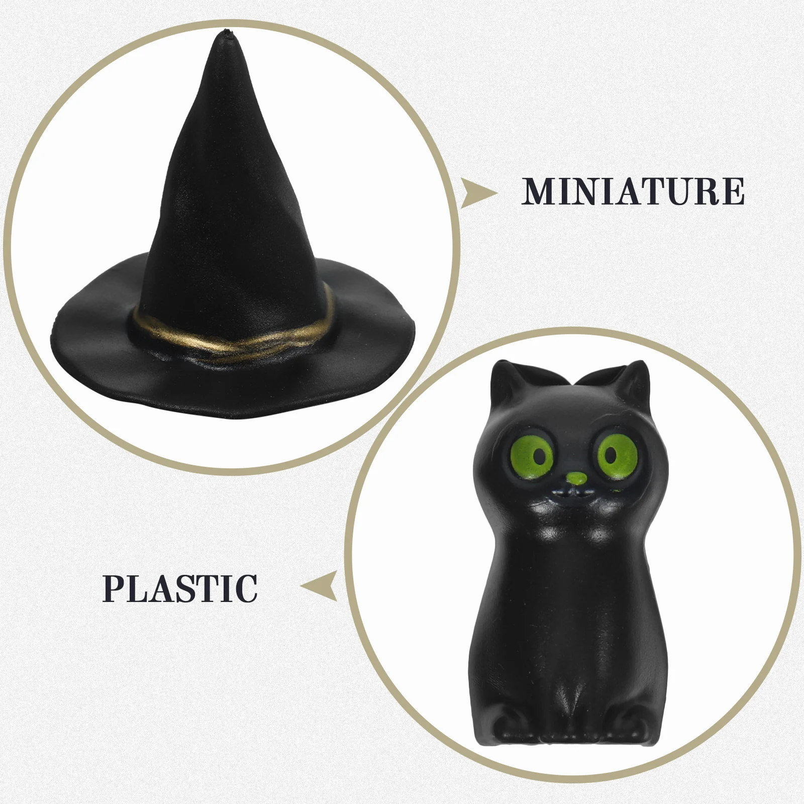 Halloween Party Decoration Witch Hat Spider Web Props Plastic Black Spider Mini Broom Cauldron House Miniature