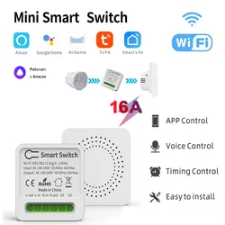 Zigbee-ワイヤレスホームスマートミニスイッチ,Smart Life,Tuya,Alexa,Google Homeと互換性のあるホームコントロール,10/16a