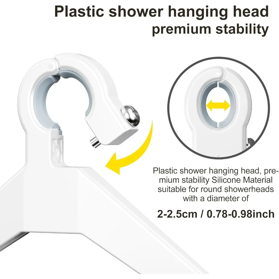 Caddy de ducha antideslizante ajustable de 4 niveles sobre cabezal de ducha, organizador colgante de baño a prueba de herrumbre con 4 ganchos para maquinilla de afeitar, sin taladro