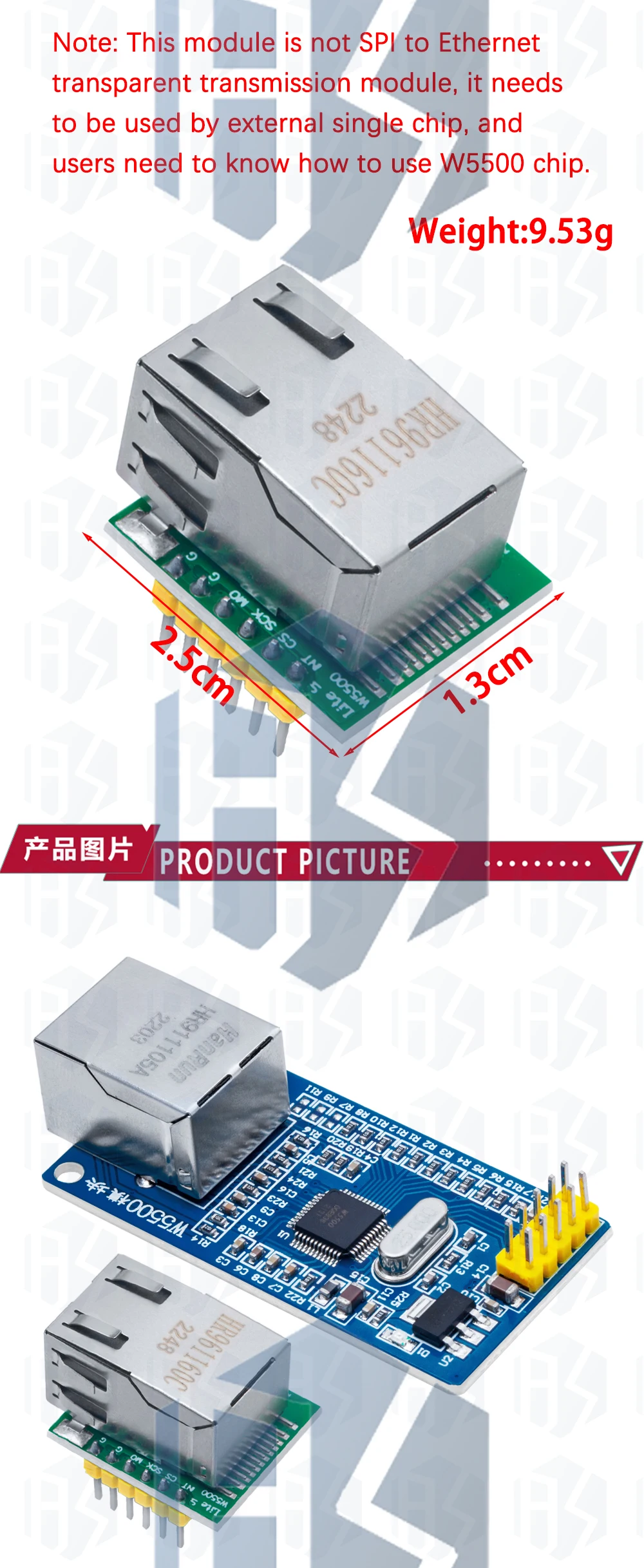 1 ~ 2PCS W5500 Chip Neue SPI zu LAN/Ethernet Konverter TCP/IP 51/STM32 mikrocontroller programm über – Detail 8