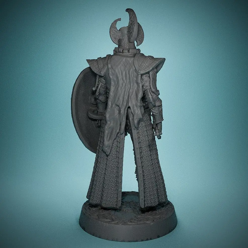 55mm 70mm Furnace Shield-bearing Sword Knight Board Game Chess Pieces 3D Printed Unassembled Unpainted Self-assembly Model