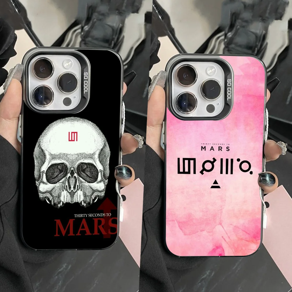 

30 Second To Mars 30STM Phone Case For iPhone 16,15,14,13,12,11,Pro,Max,Plus,Mini,XS,SE Anti Fall Black Matte Hard Bumper
