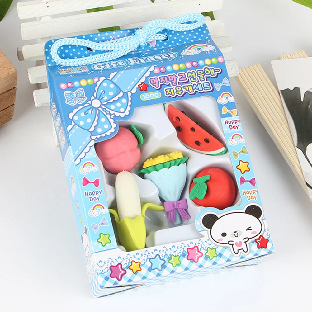 

5Pcs Creative Erasers Cute Designs Pencil Eraser for Students Kids Easy to Use School Supplies Gift Rubber Eraser