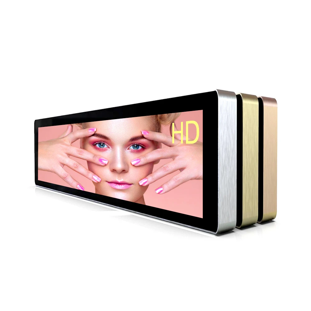High Brightness Commercial Shelf Edge Ultra Wide Stretched Bar Lcd Display Monitor Advertising Screen