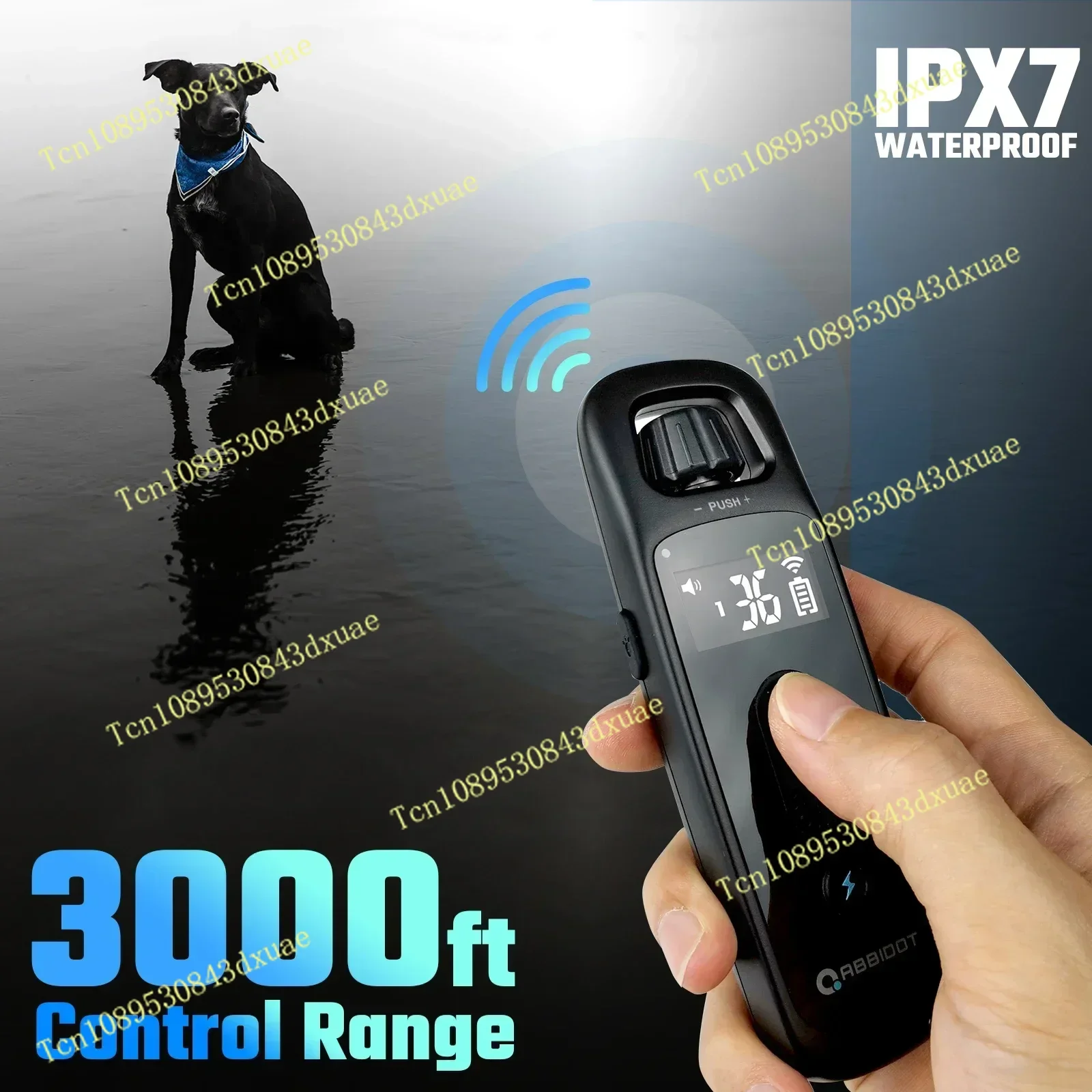 2025ABBIDOT T30 Dog Training Collar Electric Shock Strap for Large Dogs 3000ft 900m Canine Equipment Supplies No Bark Accessorie