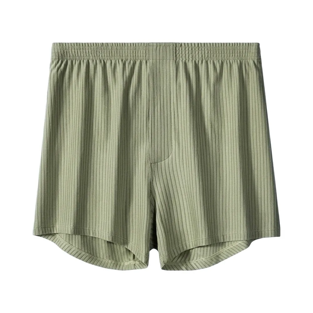 1pc Men Striped Boxer Shorts Breathable Underwear Loose Comfortable Male Sleep Homewear Trunks L~4XL Large Size Underpants