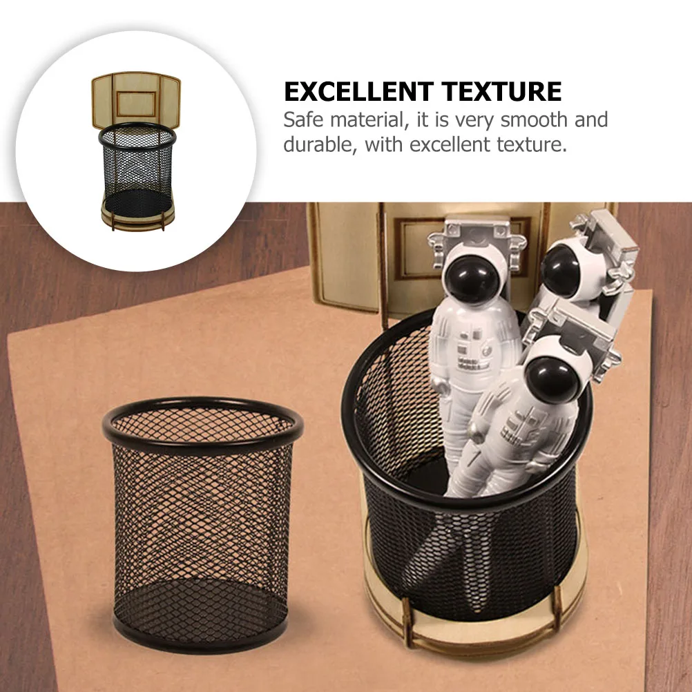 Basketball Stand Pen Holder Wooden Iron Smooth Excellent Texture Workmanship Polished Comfortable Wide Uses Decoration