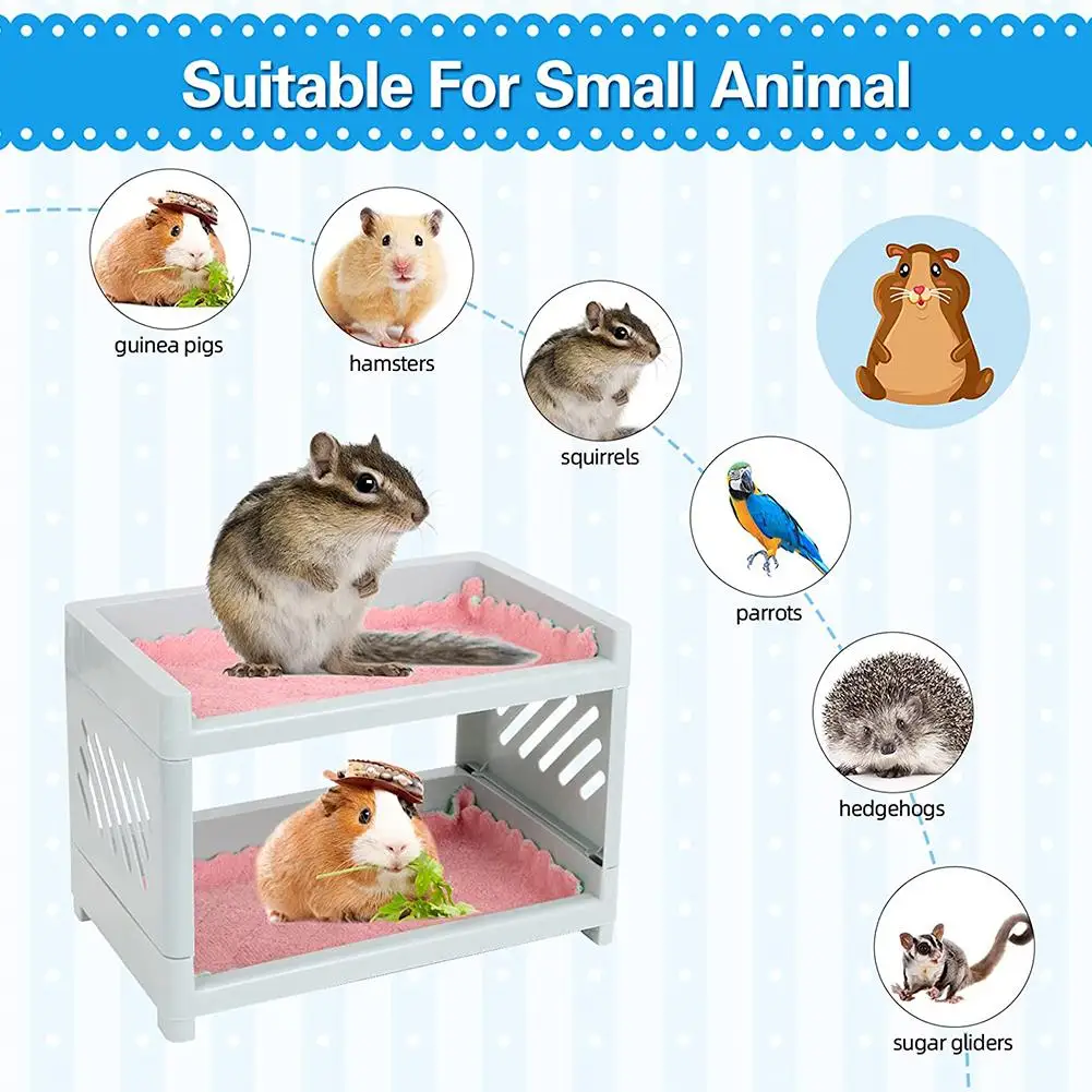 기니피그 햄스터 작은 동물용 은신처 코너, 설치 용이, 반려동물 벙크 침대, 쿠션 없음