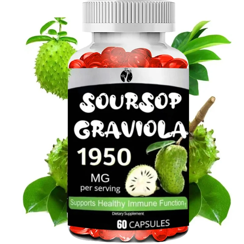 

Капсулы Graviola емкостью 1950 мг (бана из гуанной бани), органический листовой порошок, богатый мощными антиоксидантами.