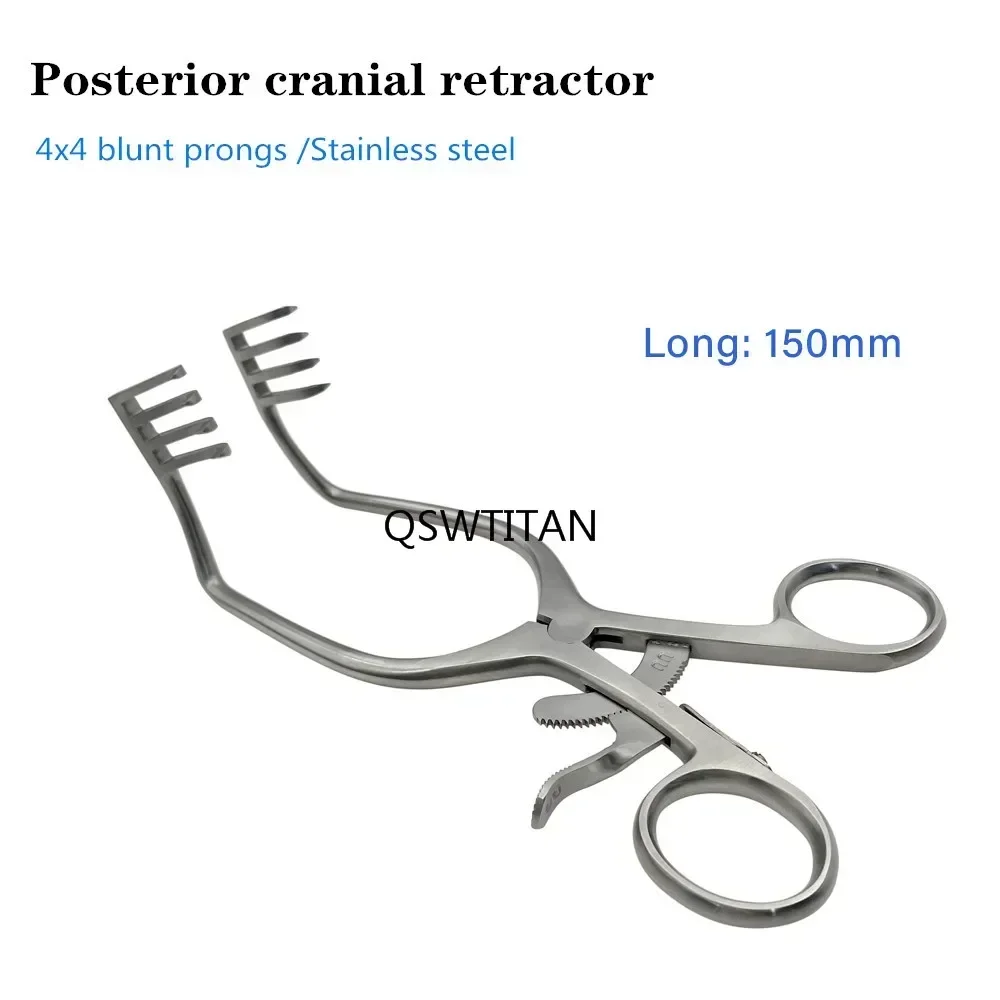Cranial Retractor Self-Retaining RetractorsStainless Steel Cerebellar Retractor 4x4 Hook Posterior Orthopedic Instrument Pet
