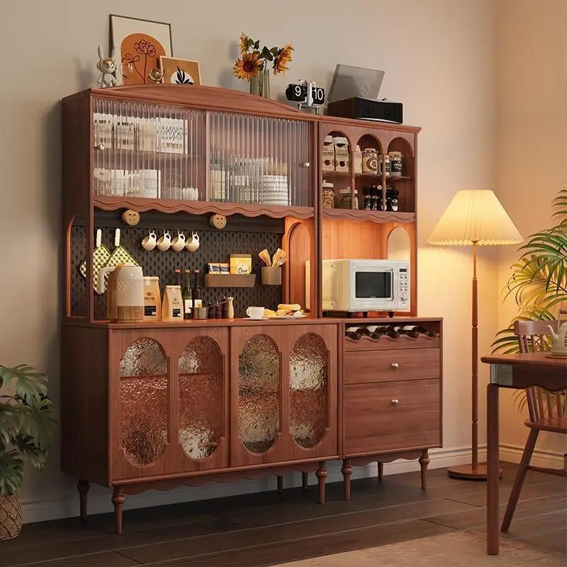 

Solid wood retro dining edge American home kitchen storage integrated against the wall combination