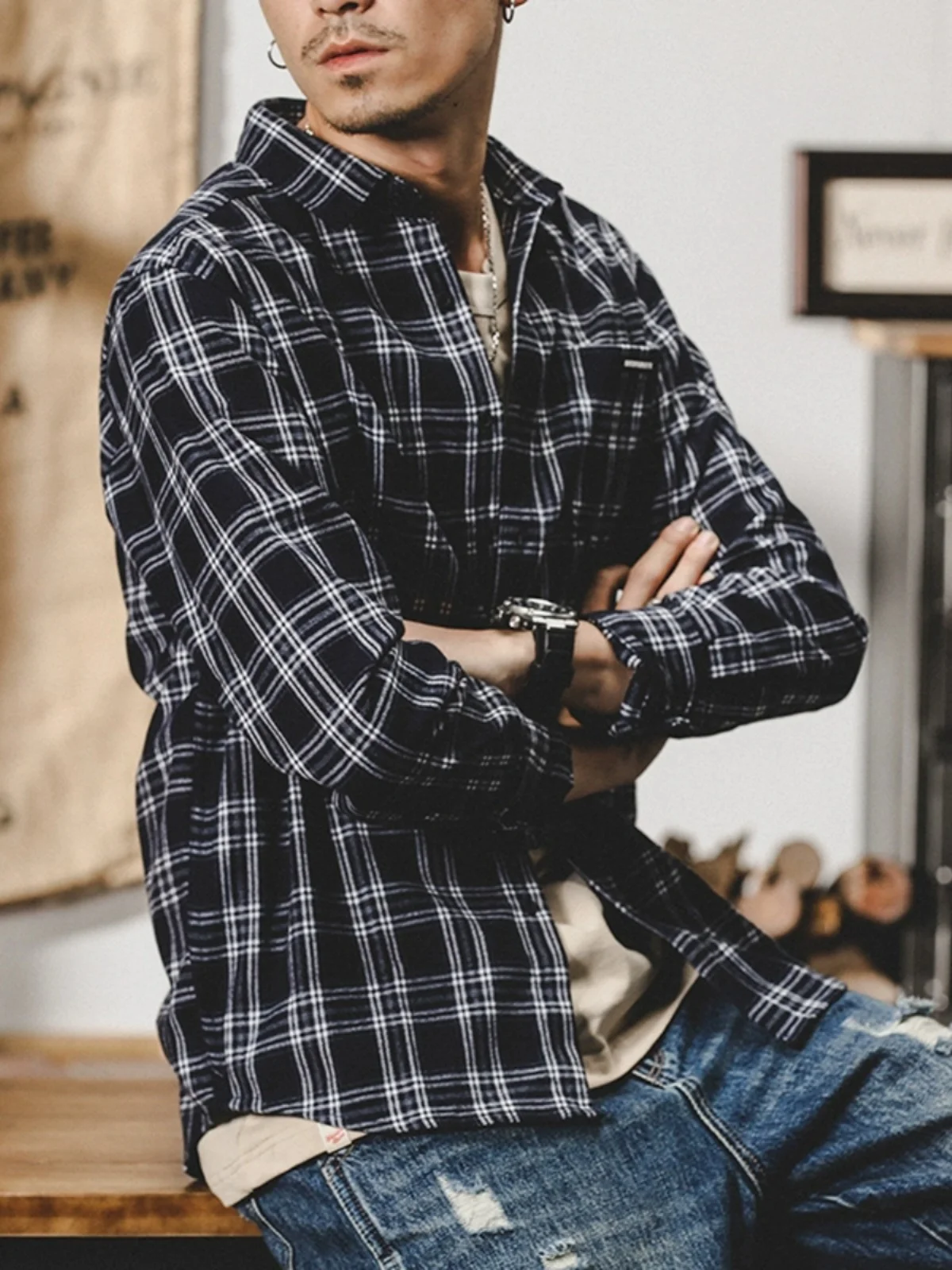 

Мужская свободная повседневная осенняя верхняя одежда в стиле ретро с клетчатым узором, молодежный тренд, весна-осень, модная