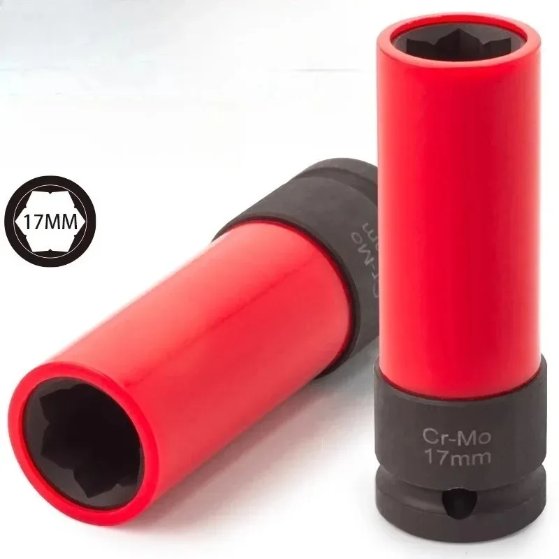 17mm/21mm Drive Lug Nut Socket Set Auto Repair Wheel Socket Impact Sleeve Protector for Automotive Maintenance
