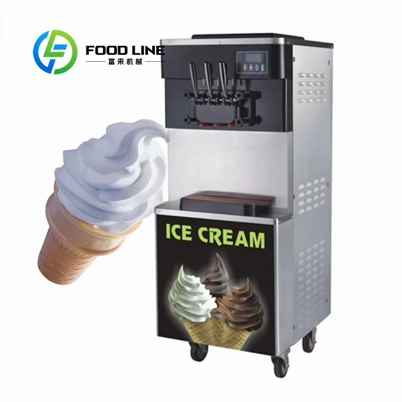 

Customized Commercial Automatic 3-Flavor Softy Ice Cream Machine Professional Dessert Equipment for UAE Café Restaurant