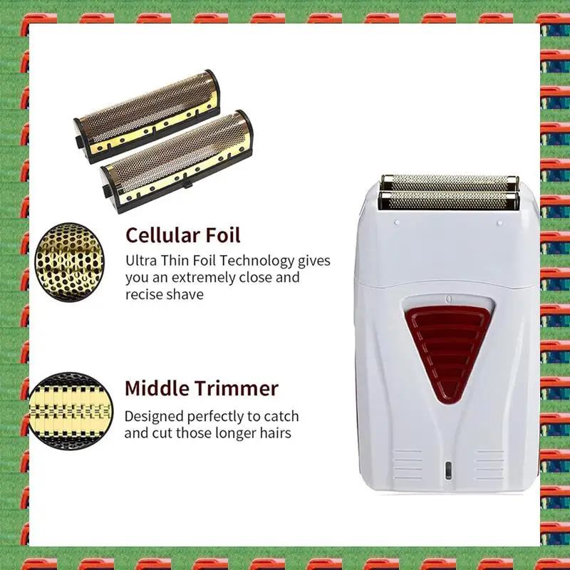 ABMO 2X Shaver Replacement Cutter Net+Cutter Head For Andis 17260 Washable 3D Intelligent Floating Shaving Blade,Gold