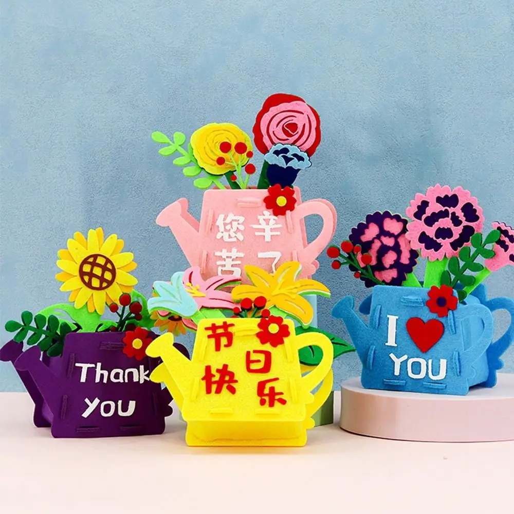 

Bouquet DIY Flower Pot Crafts Toys Rose Sunflower Handmade Potted Plant Tulip Carnations Parent-child Craft Toy Children