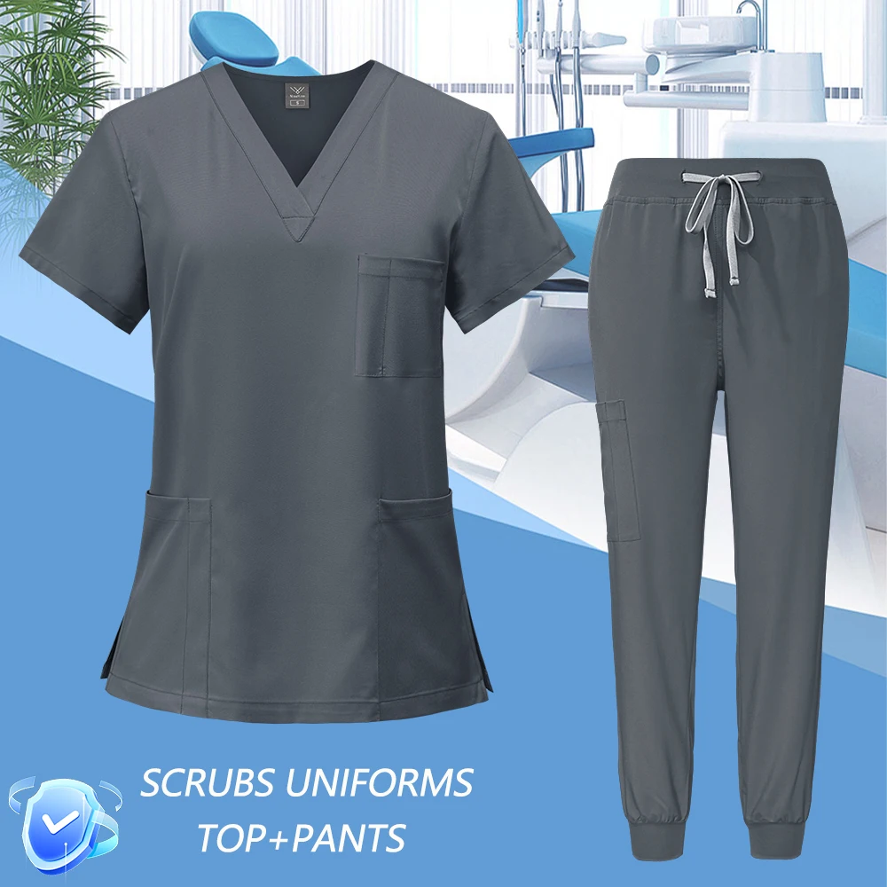 مجموعة ملابس العمل السريرية المرنة عالية الجودة سريعة الجفاف للرجال والنساء، ملابس جراحية، زي عمل لمتجر الحيوانات الأليفة