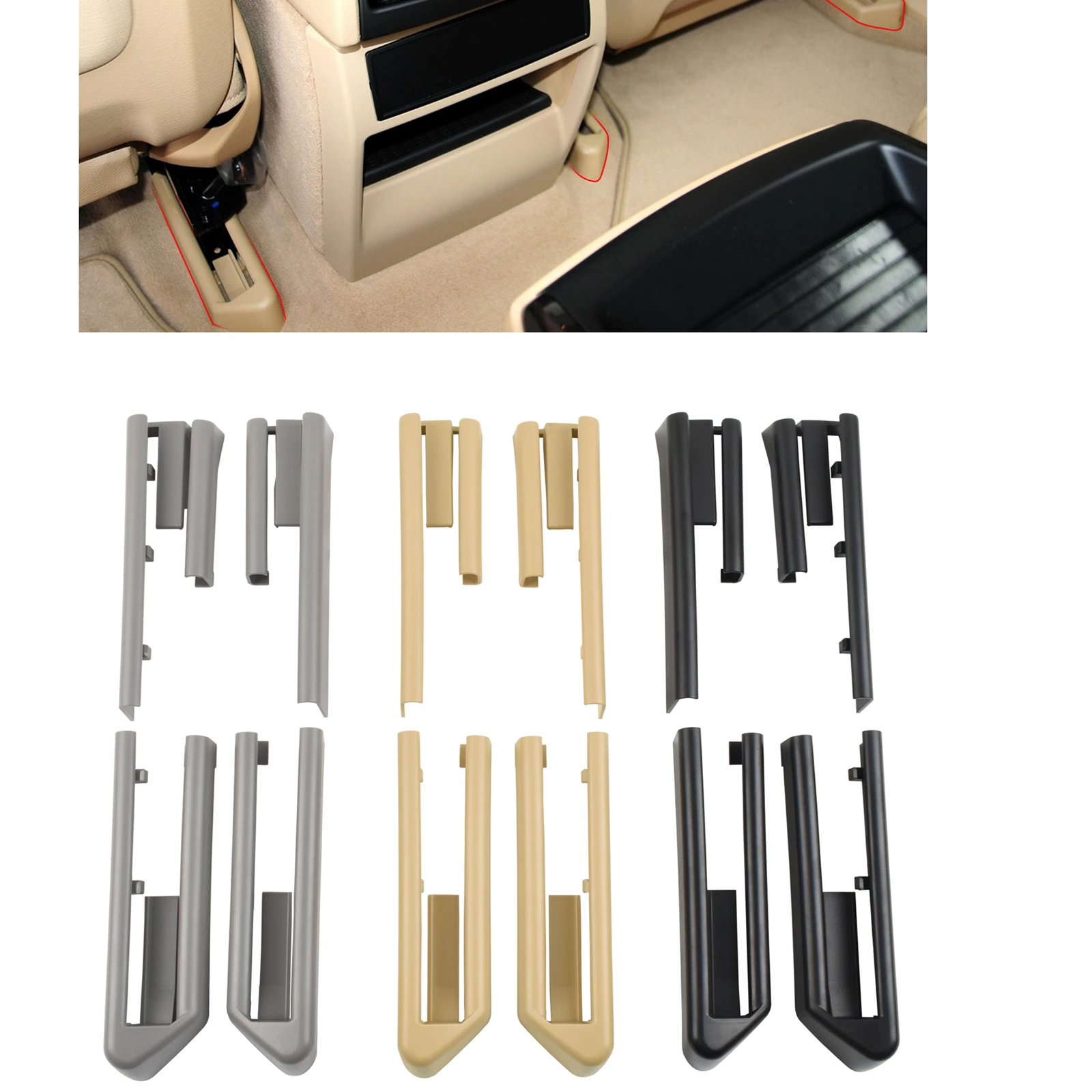 1PC Interior Seat Sliding Track Rail Trim Cover For BMW X5 E70 2007-2013 X6 E71 E72 2008-2014