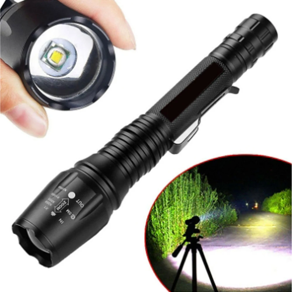 

High Power Led Flashlight 5 Mode Focusing zoom flashlight 18650 Flash Light Outdoor waterproof Hand Lantern For Camping