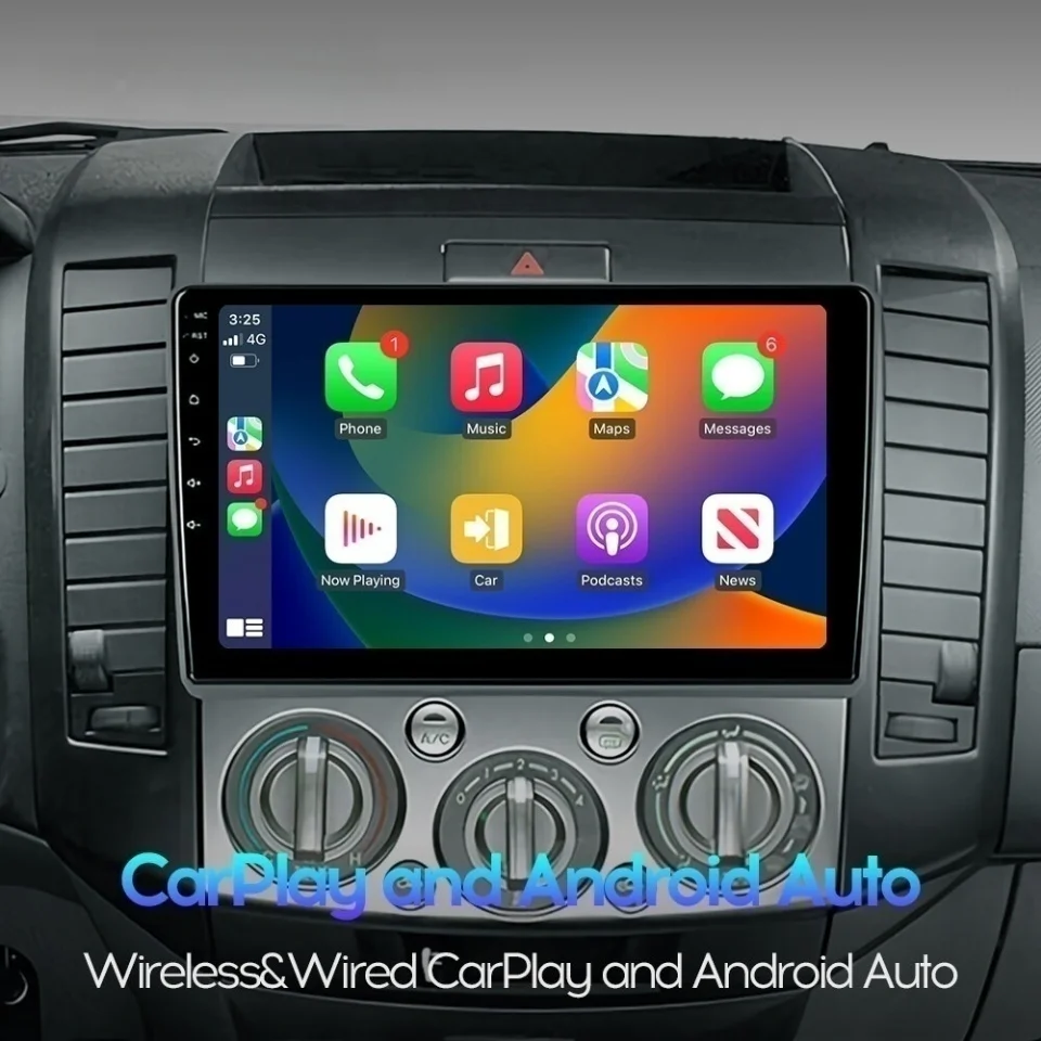 Carplay Auto For Ford Ranger Mazda BT50 2006 - 2012 Car Radio FM AM Audio DVD Cassette GPS Navigation Monitor 4G Lte WiFi RDS BT view 4