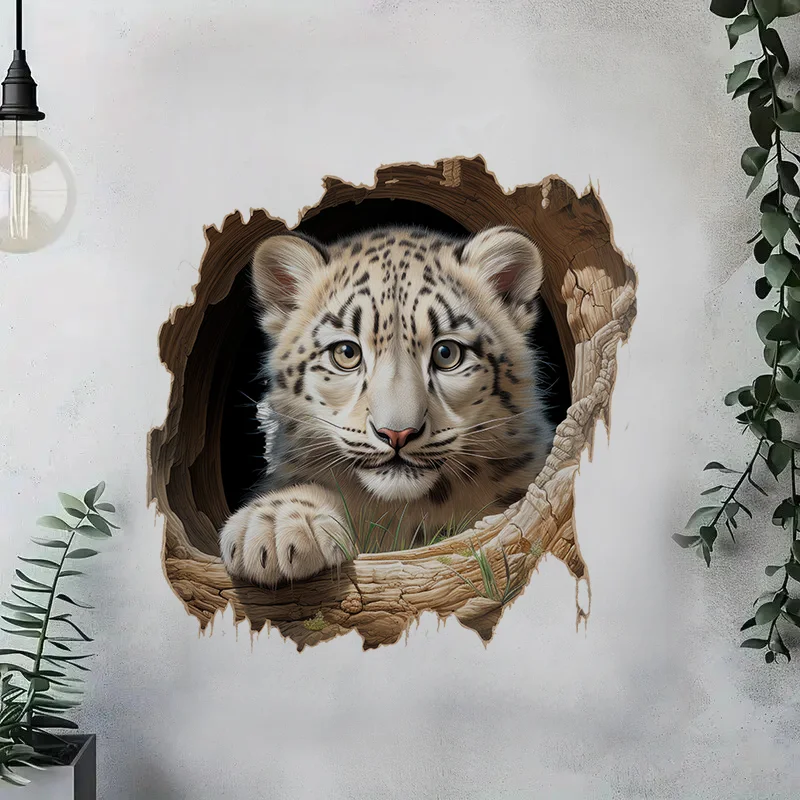 C1224# Tiger in the Hole Toilet Stickers, Bright Wall for Home, Cabinet, Door,Decoration, Vinyl Car Decals, Art Wallpaper