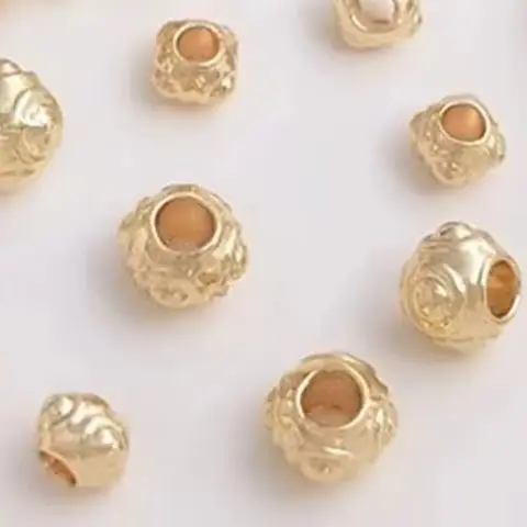 14K Gold Dragonfly Eye Separated Beads DIY Handmade Bracelet Necklace Accessories Jewelry Materials Four Corner Loose Beads