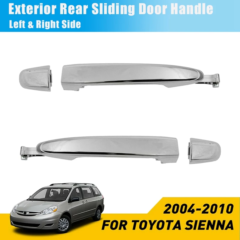 

2X Наружная ручка для задней раздвижной двери 69213-08020 для Toyota Sienna 2004-2010 левый/правый водитель/хромированная со стороны пассажира