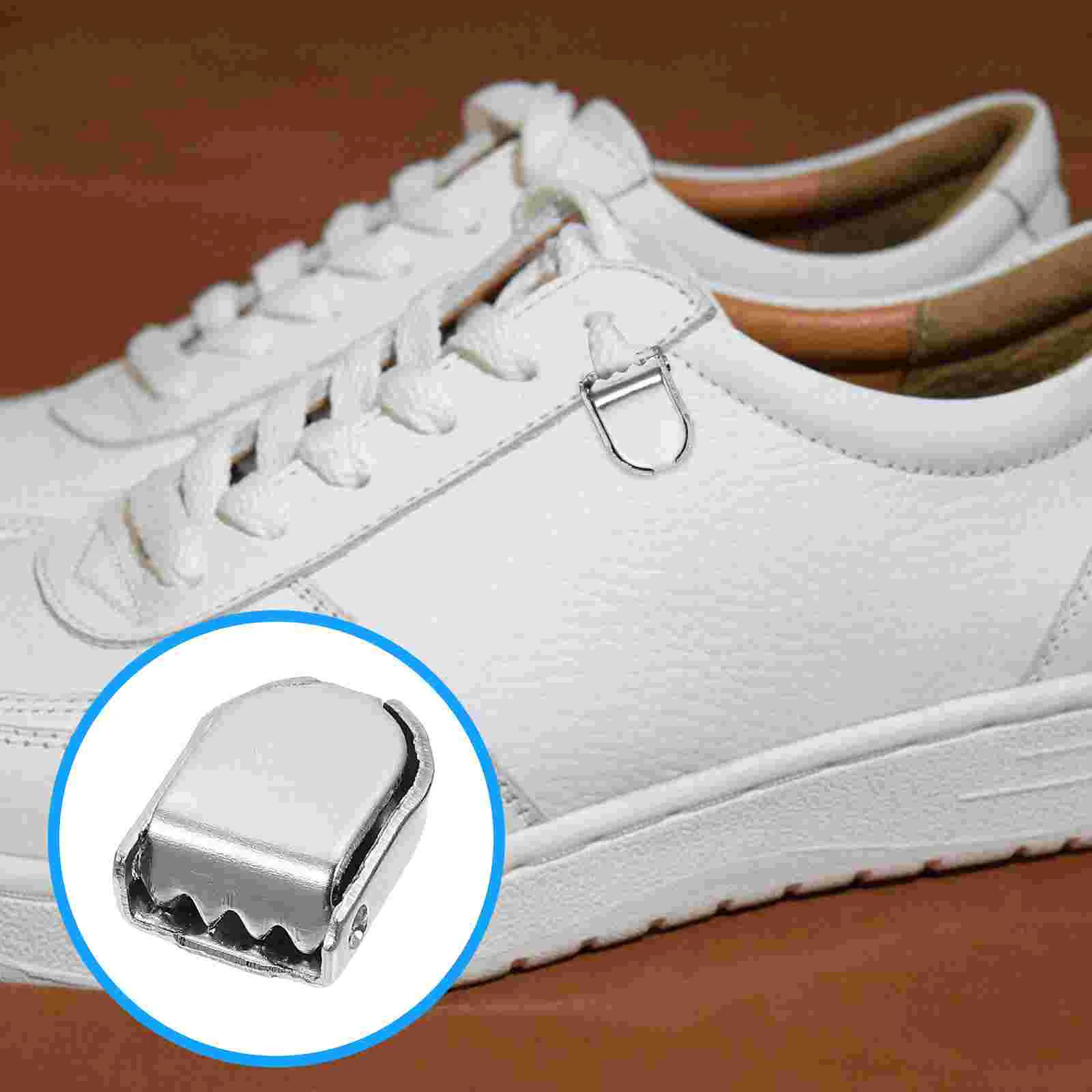 Lacci delle scarpe con chiusura in pizzo in metallo suggerimenti per la testa fibbia per lacci delle scarpe pigri chiusure per lacci delle scarpe da ginnastica chiusure per la coda clip per connettori