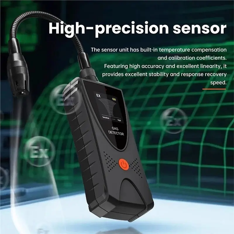 Rilevatore di gas combustibile ABAC Rilevatore di perdite di gas combustibile con LCD a colori con allarme visivo acustico