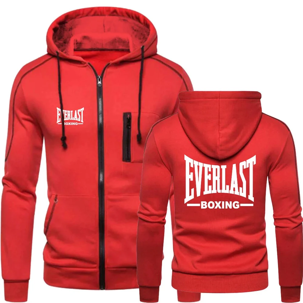 2024 New EVERLAST Men\'s Sportswear Fashion Zipper Hoodie Letter Printed Men\'s Sportswear Casual Warmth Sportswear Set Winter