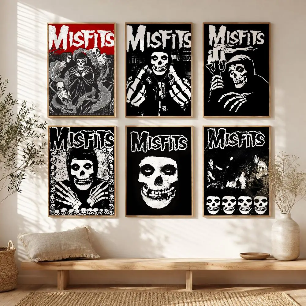 Rock Band The M-Misfits Painting Calligraphy Modern Canvas Wall Art High-Quality Print Poster For Hallway Living Room Home Decor
