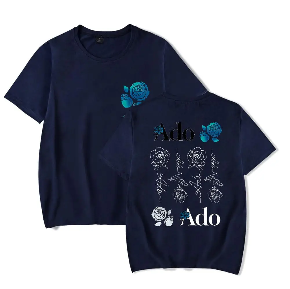 2025 New ADO Wish Blue Rose World Tour Merch T-Shirt Summer Men/Women Streetwear Tshirt Shirt Short Sleeve