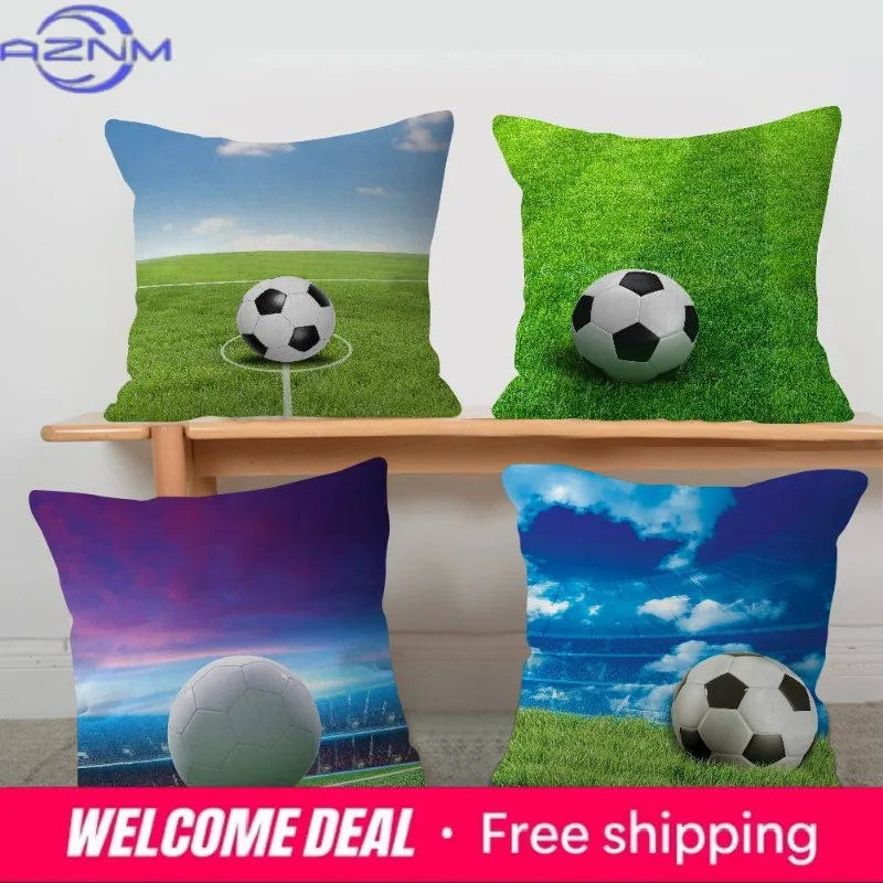 Football Personalized Pillow Cover Kids Bedroom Wild Party Decor Pillowcase Kid Birthday Shower Gift