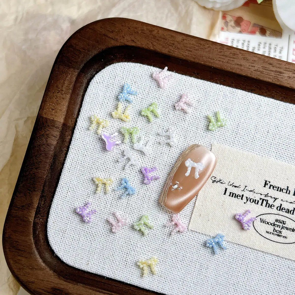 150Pcs 3D Resin Colorful Mini Ribbon Bow Nail Art Decoration Pearl Style Bow Nail Charms Handmade Scrapbook DIY Crafts Parts - Image 2