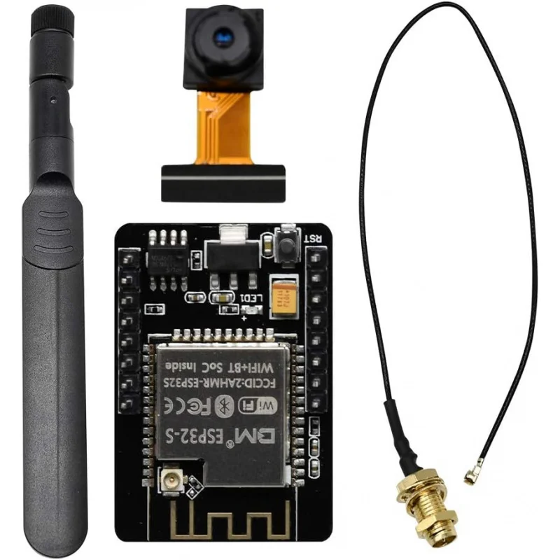 

ESP32 Cam W-BT Camera Module OV2640 2.0MP with 8DBI High Gain Dual-Band + 20cm IPEX to RP-SMA Cable