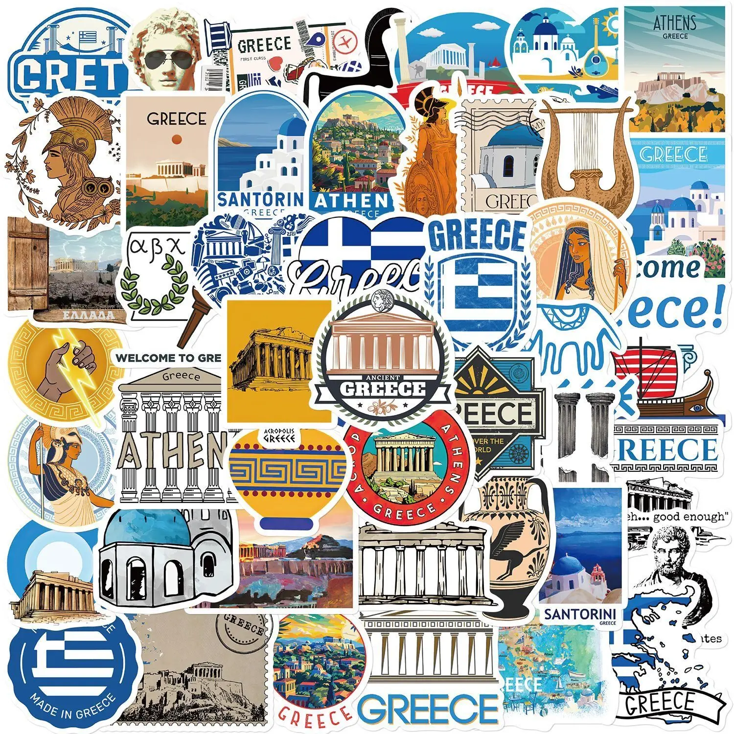 

10/50pcs Tourist Landscapes Greece Stickers DIY Scenery Cartoon Sticker Diary Scrapbooking Car Motorcycle Decorative Decals