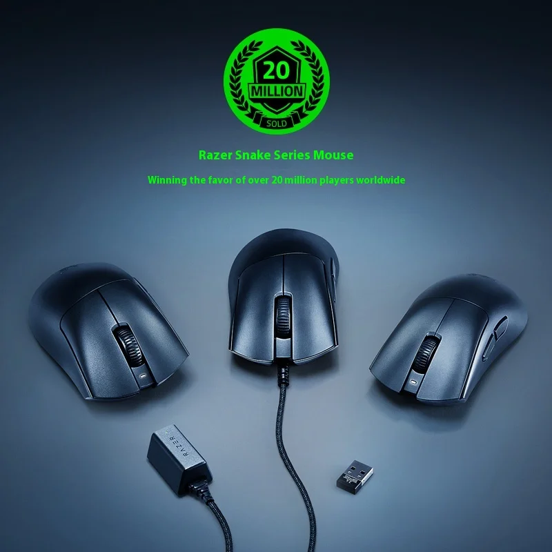 ماوس الألعاب السلكي الأساسي Razer DeathAdder - الإصدار الكلاسيكي، تصميم مريح، مستشعر بصري دقيق من Razer