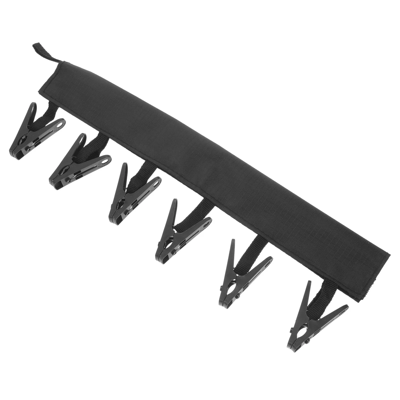 

Foldable Cloth Hanger Portable Drying Rack 6 Clips for Bathroom Travel Black Clothes Hanging Small Space Storage Solution