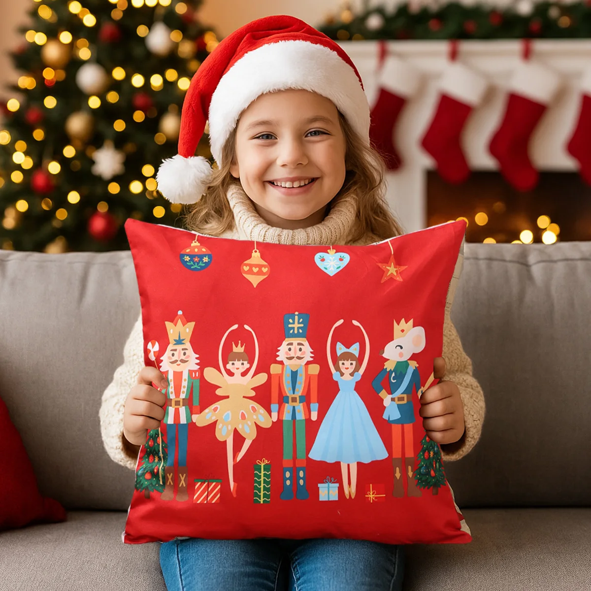 Christmas Nutcracker Pillow Cover Merry Christmas Decorations for Home 2025 Navidad Natal Xmas Sofa Ornament New Year Gifts 2026