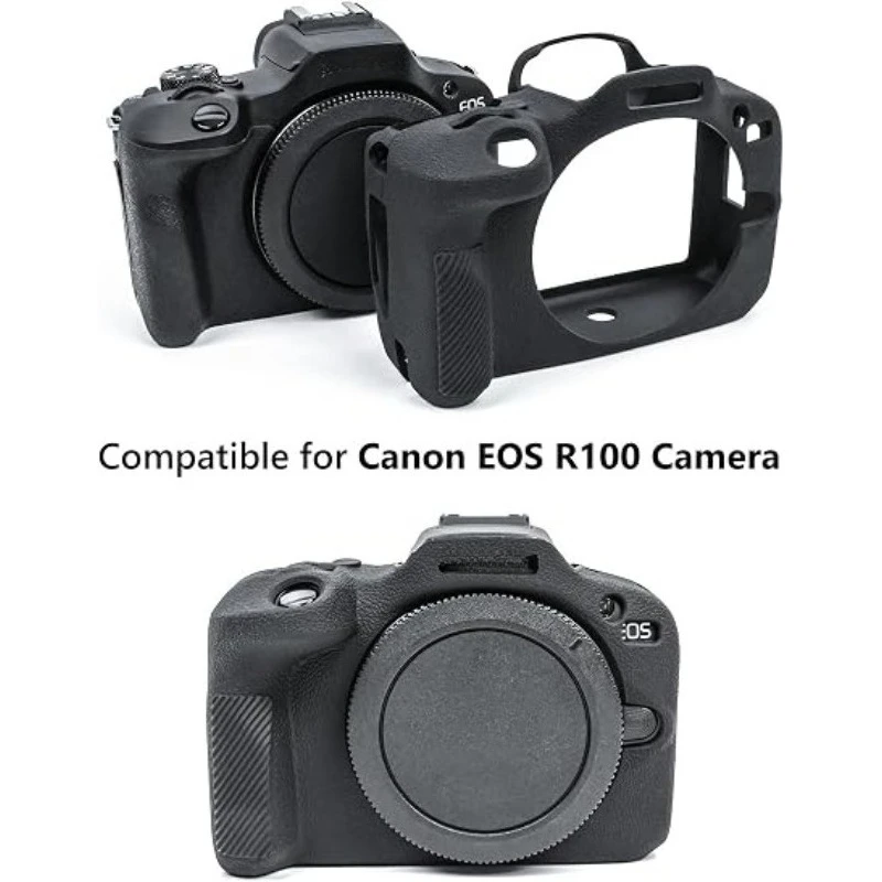 Camera Soft Silicone Case For Canon EOS R100 Micro-single camera protective photography soft case cover+1PCS Free Tempered Film