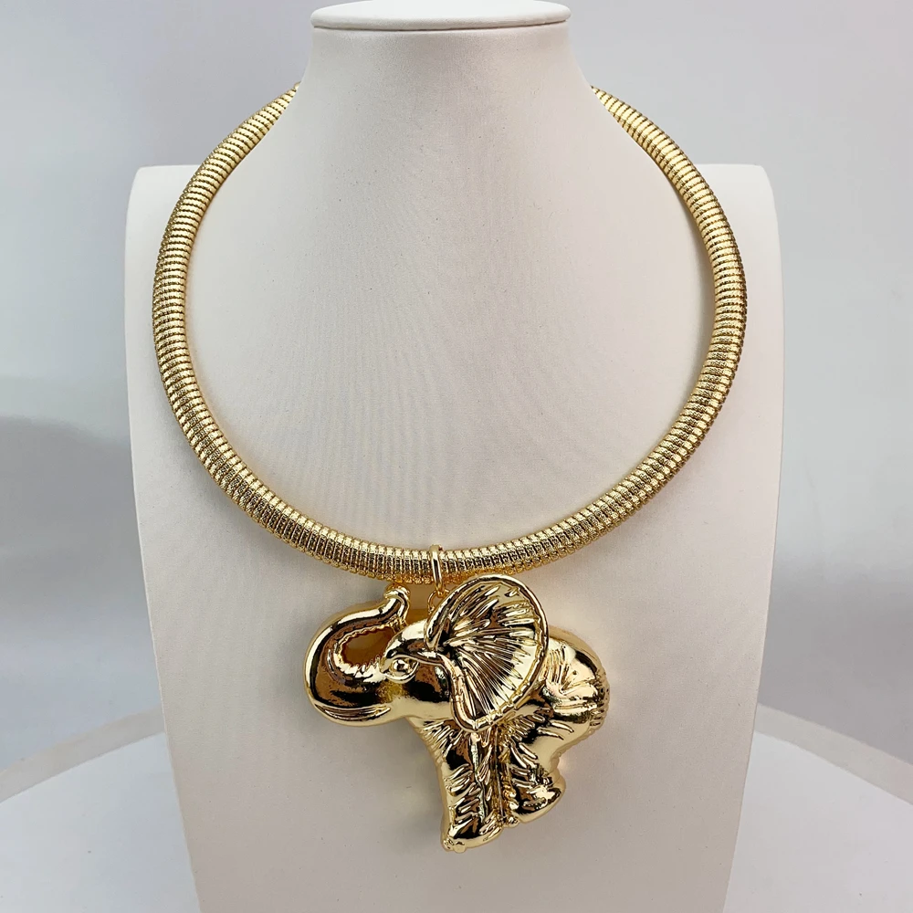 Newest Italian Gold Plated Jewelry Women\'s Wedding Party Banquet Dubai Big Pendant Light Weight Bold Jewelry Sets FHK21121