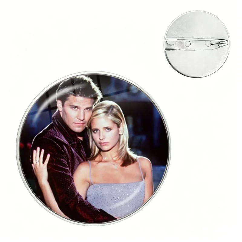 Horror TV Series Buffy The Vampire Slayer Glass Badge DIY Clothes Backpack Hat Enamel Pins Brooch Accessories Gifts