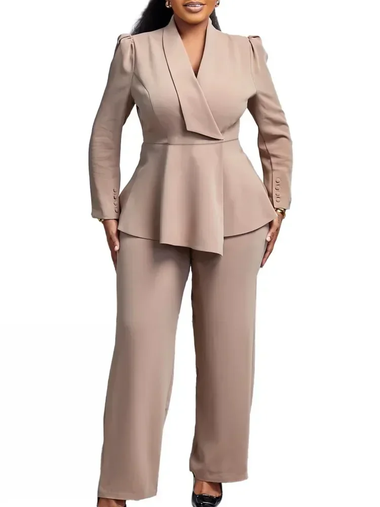 2 Piece Women Sets Plus Size  New Arrival Matching Two Pieces Sets Blazer Coat Top Pants Suits Outfits Clothing