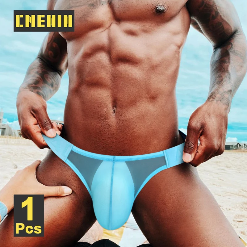 CMENIN Sexy Bikini Men's Panties Low Waist Transparent Mesh Men Underwear Briefs Ultra-thin Breathable Gays Man Underpants Brief