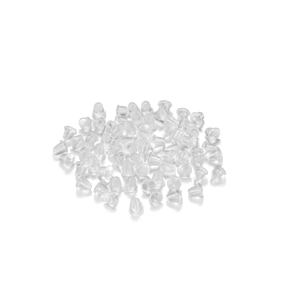 150pcs Stainless Steel Earring Hook Ear Wire With Silicone Earplugs Findings For DIY Jewelry Making Accessories